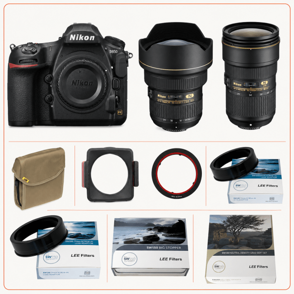 Complete Nikon D850 Kit — Body, 14–24mm, 24–70mm & LEE SW150 Filter System